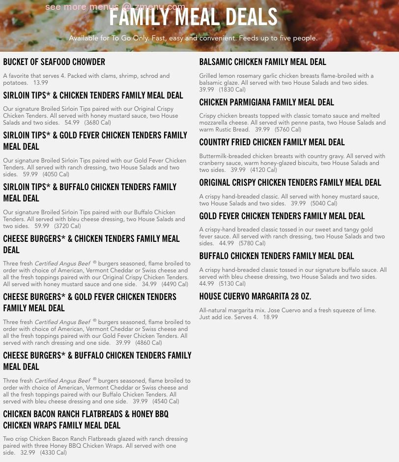 99 Restaurant Nutritional Information Besto Blog