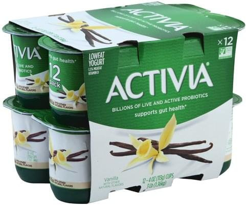 Activia Lowfat Vanilla Yogurt 12 Ea Nutrition Information Innit