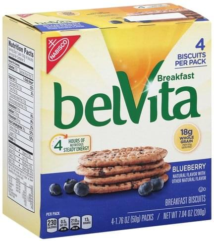 BelVita Blueberry Breakfast Biscuits 4 Ea Nutrition Information Innit