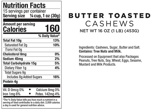 Butter Toasted Cashews Virginia Diner