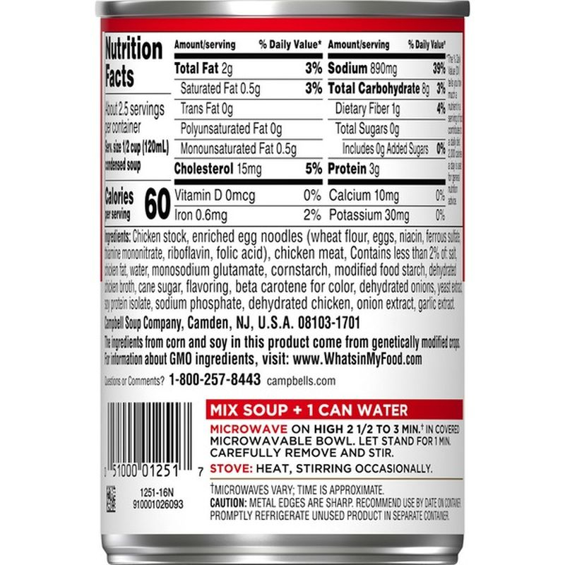 Campbell S Chicken Noodle Soup Nutrition Facts Hot Sex Picture