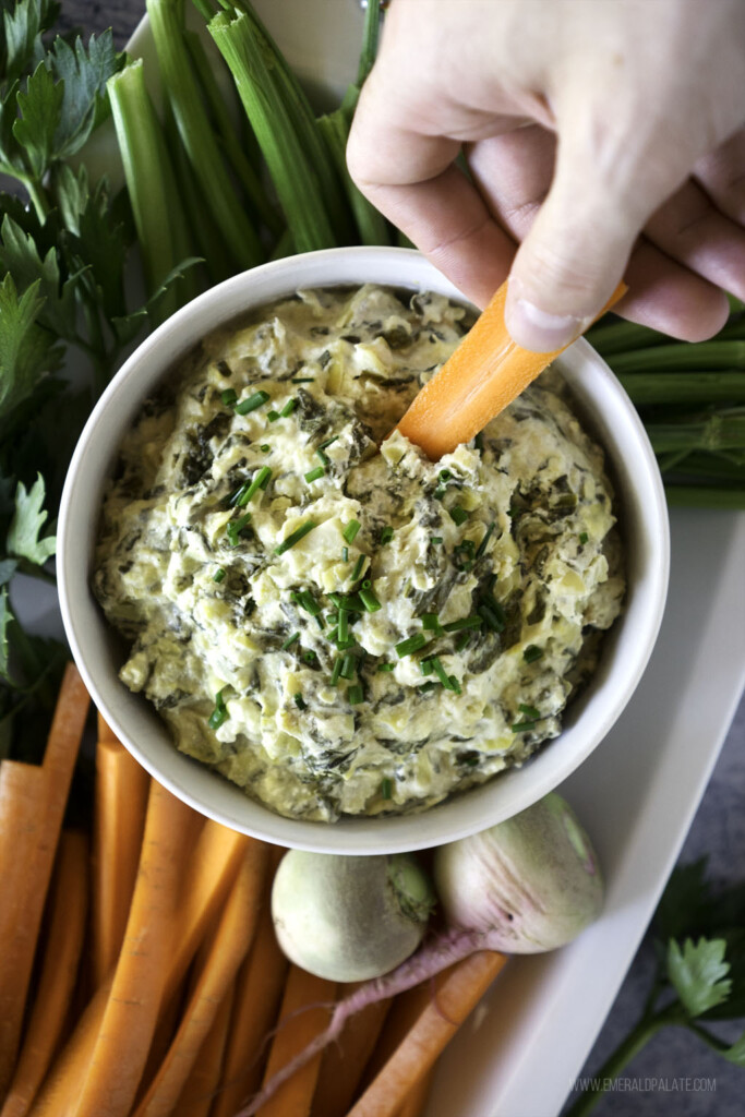 Celery Root Dip A Healthier Take To Spinach Artichoke Emerald Palate