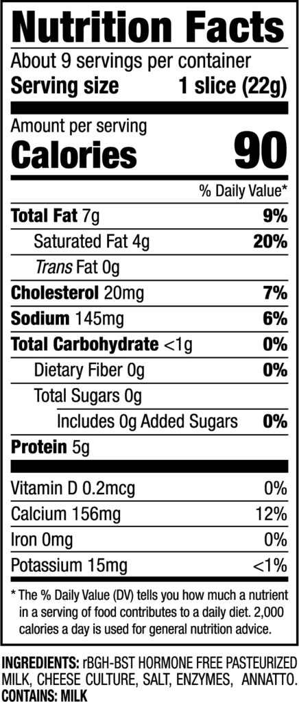 Cheddar Cheese Nutritional Label Ythoreccio