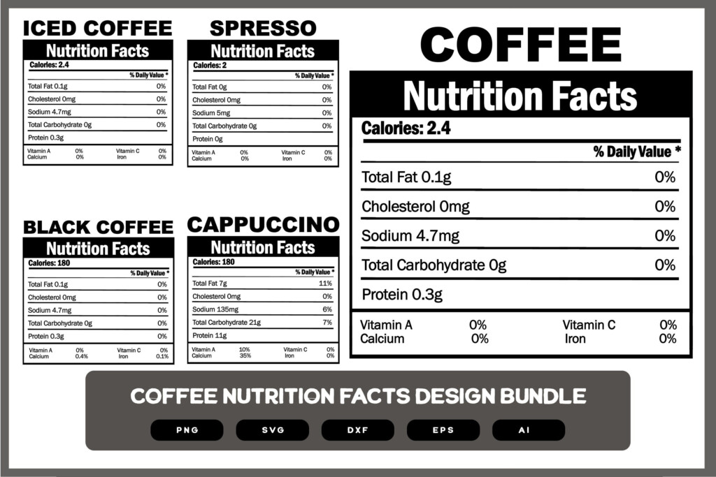 Coffee Nutrition Facts Design Bundle Coffee Shirts Coffee Shirts Design 