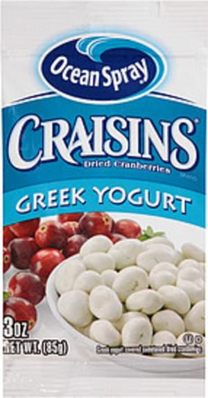 Craisins Greek Yogurt Dried Cranberries 3 Oz Nutrition Information 