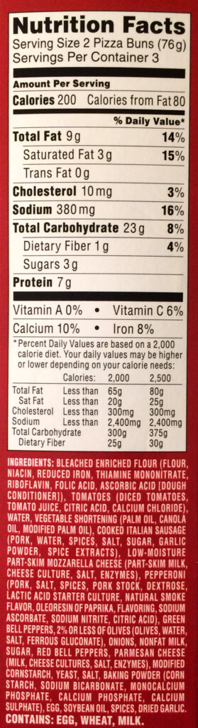 Digiorno Pizza Nutrition Facts