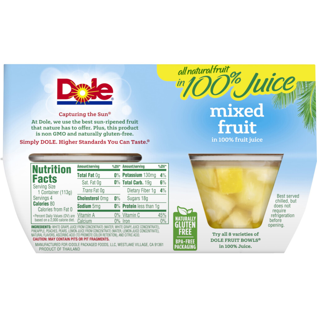 Dole Fruit Cups Nutrition Facts Besto Blog