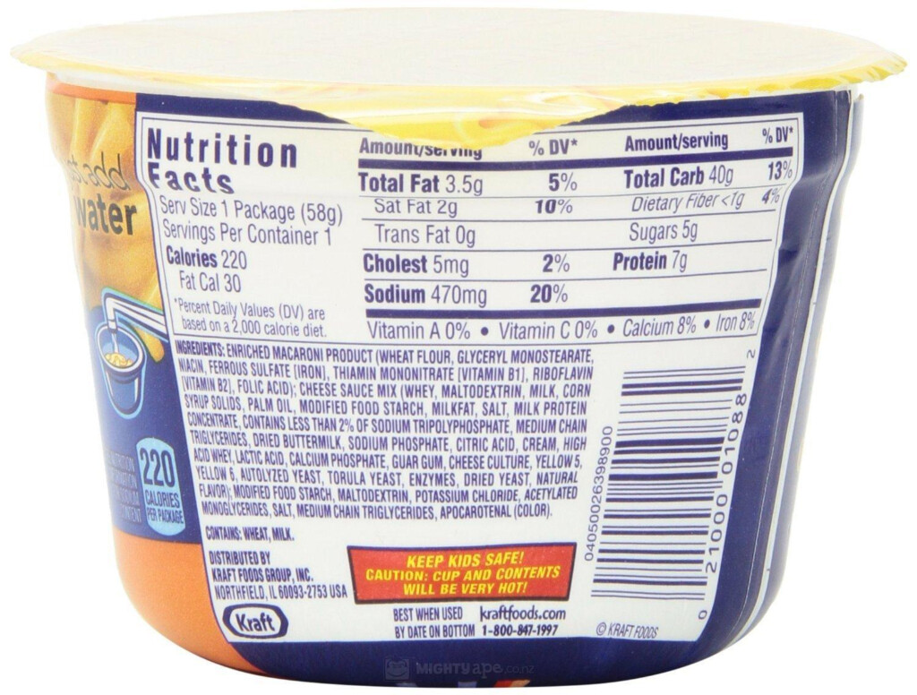 Easy Mac And Cheese Kraft Nutrition Facts Nutrition Pics