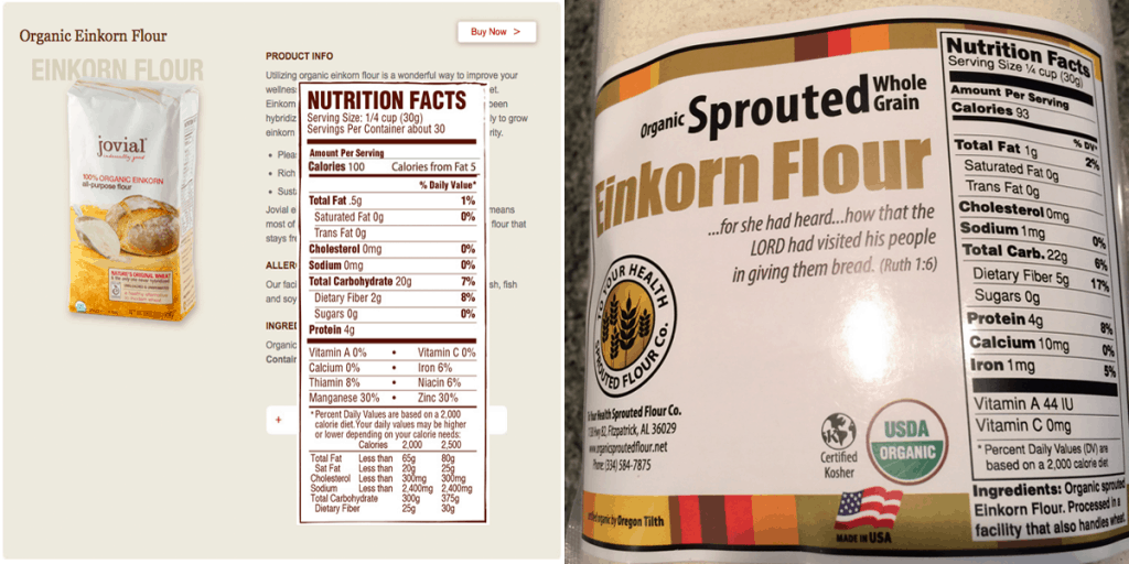 Einkorn Wheat Flour Nutritional Comparison By Thoughtful Cooking