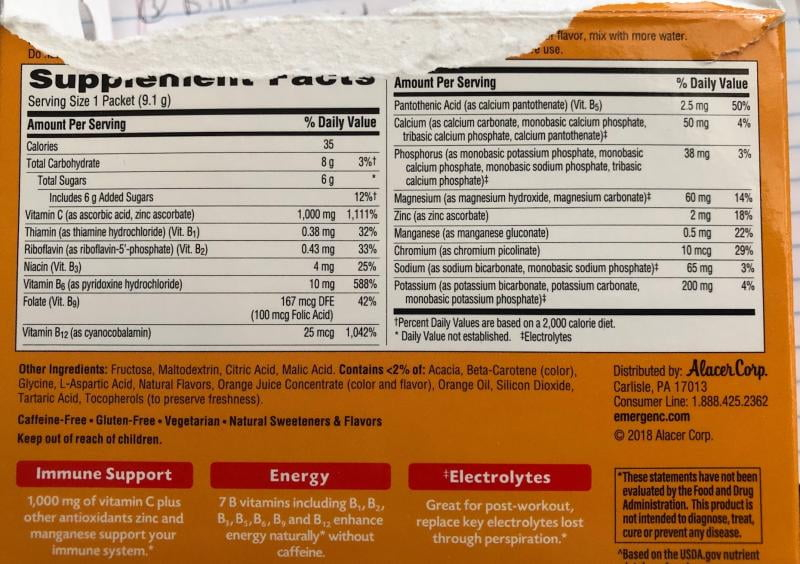 Emergen C Nutrition Facts Nutrition Ftempo