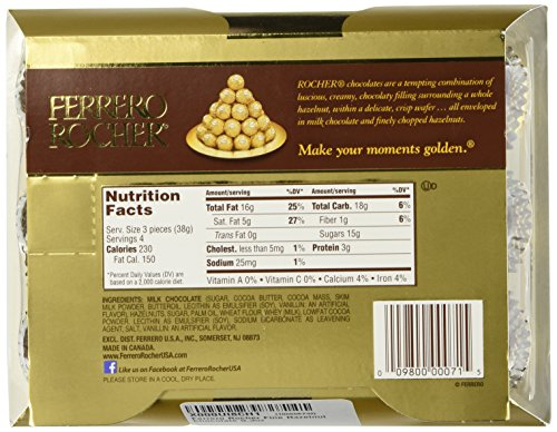 Ferrero Rocher Nutrition Label