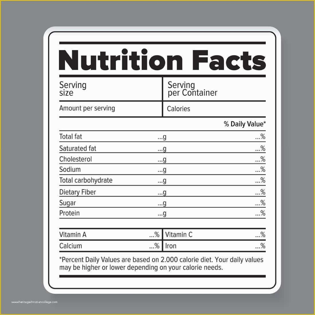 Free Blank Nutrition Label Template Of Make Your Own Nutrition Label 