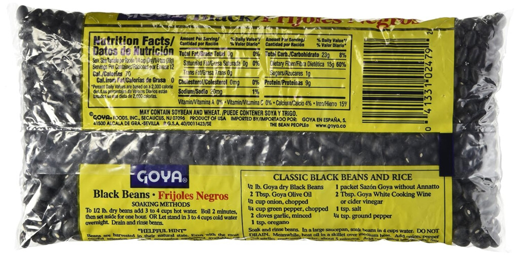 Goya Dry Black Beans Nutrition Nutrition Pics