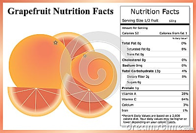 Grapefruit Nutrition Facts Vector Illustration CartoonDealer 