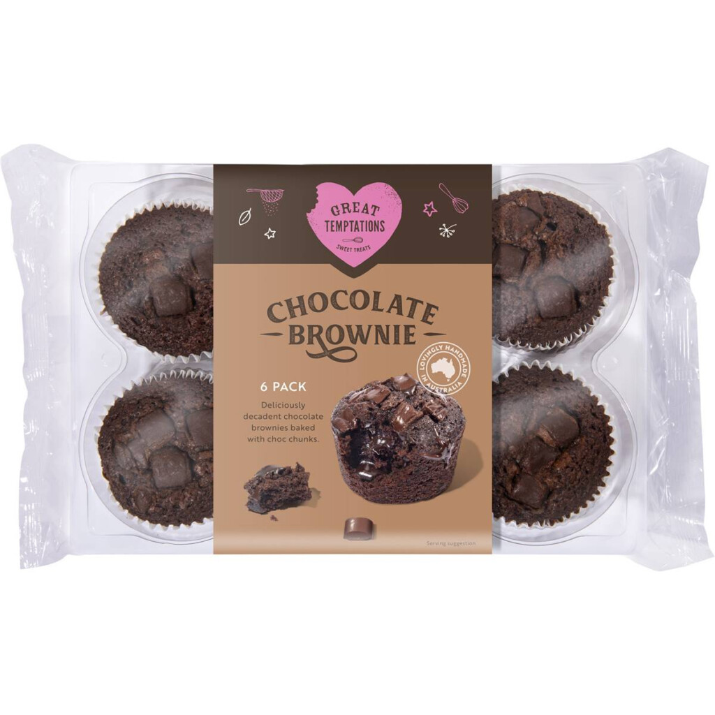 Great Temptations Brownies 6 Pack Woolworths