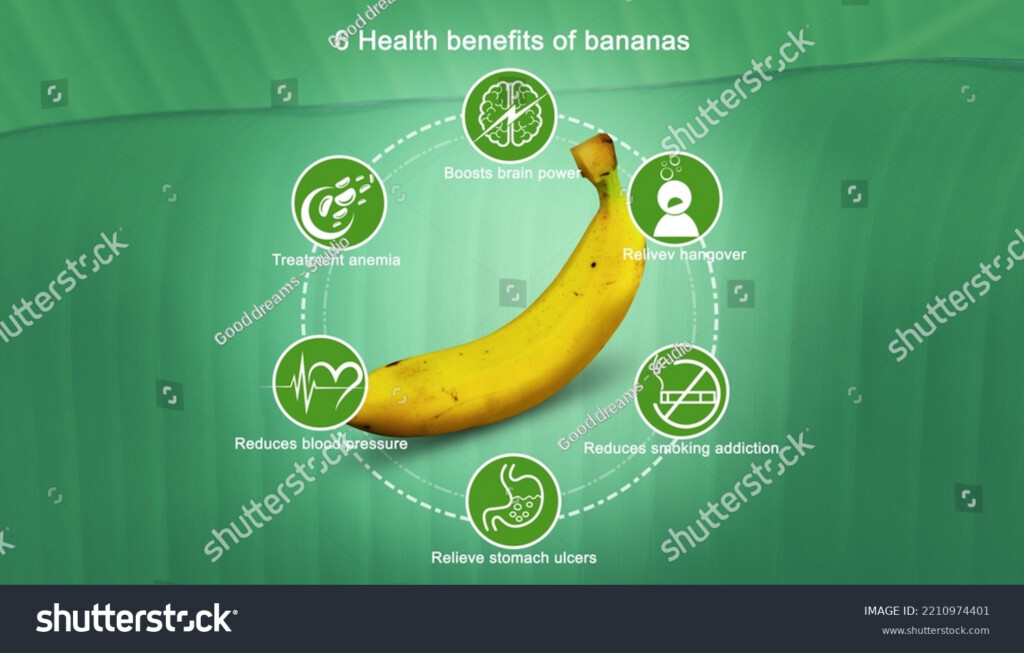 Health Benefits Information Bananas Properties Bananas Stock Photo 