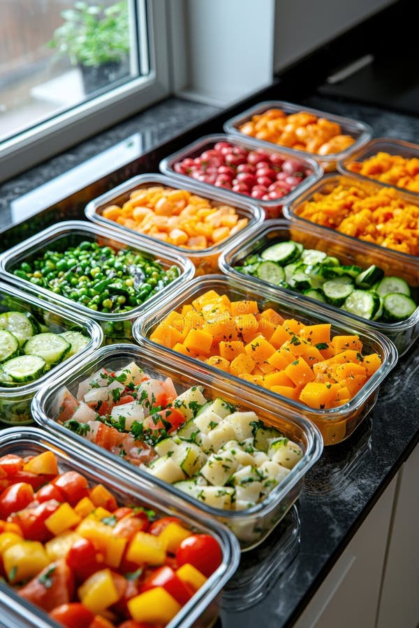 Healthy Meal Prep Ideas Colorful Healthy Meals In Glass Containers 