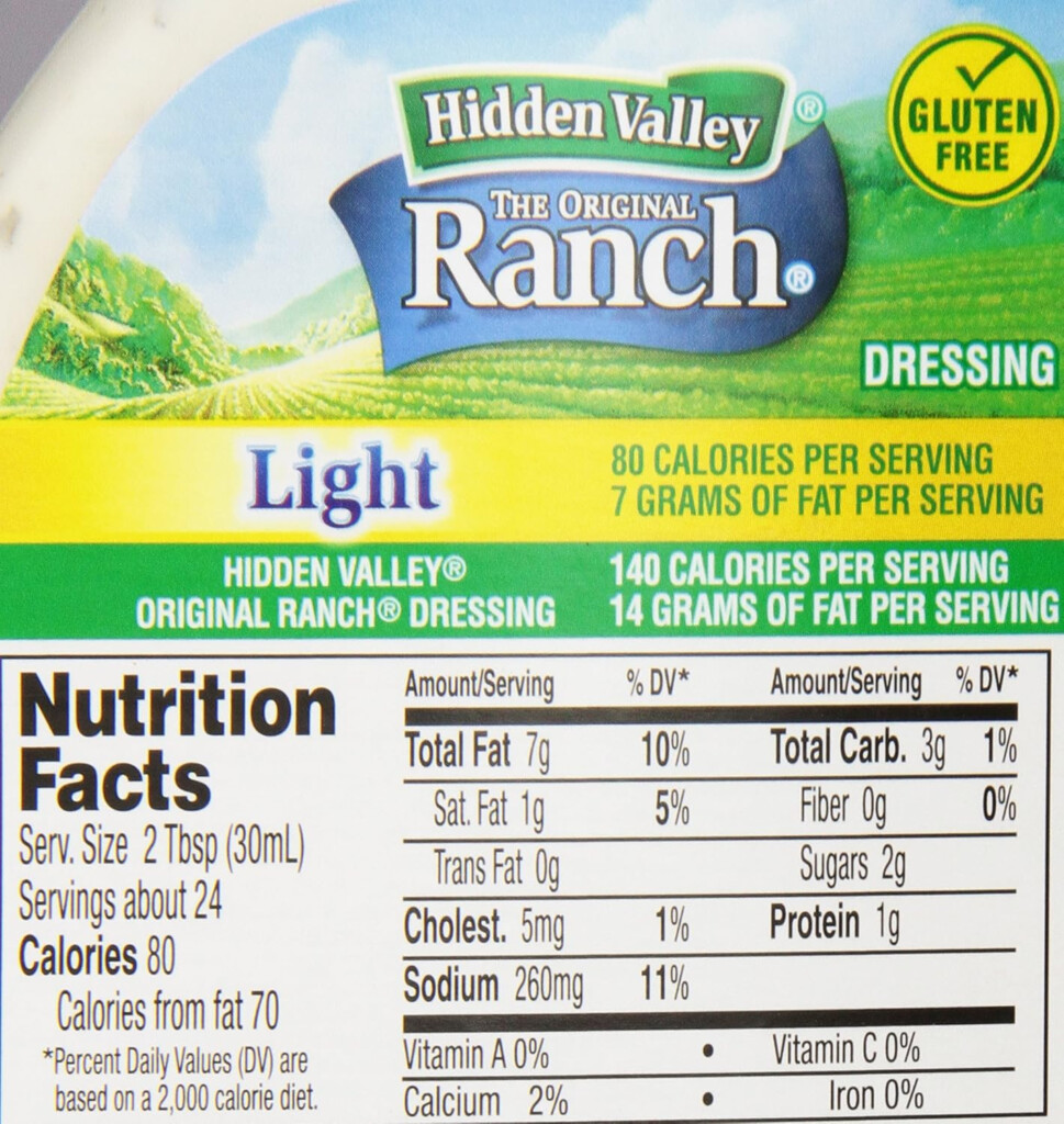 Hidden Valley Ranch Dressing Nutritional Information Besto Blog