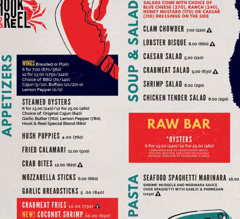 Hook Reel Menu Athens GA