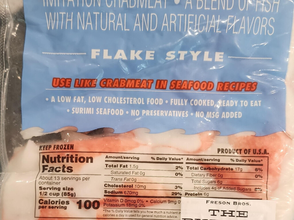 Imitation Crab Meat Nutrition Facts Eat This Much