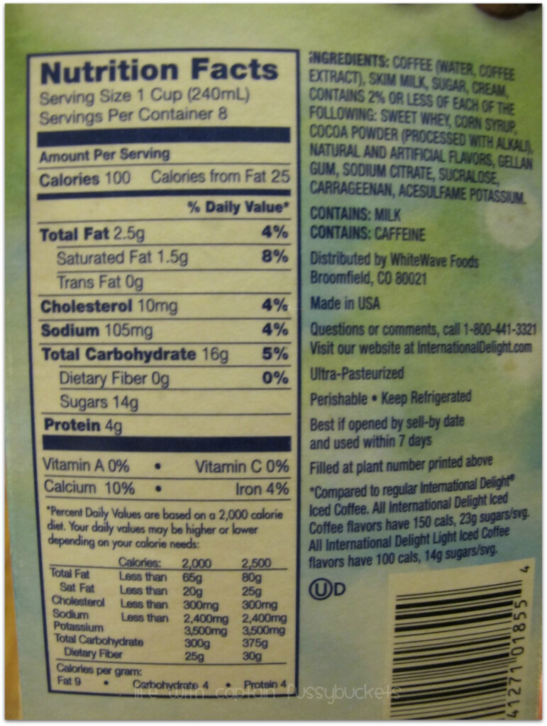 International Delight Coffee Creamer Nutritional Information Besto Blog
