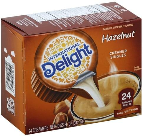 International Delight Hazelnut Creamer Singles 24 Ea Nutrition 