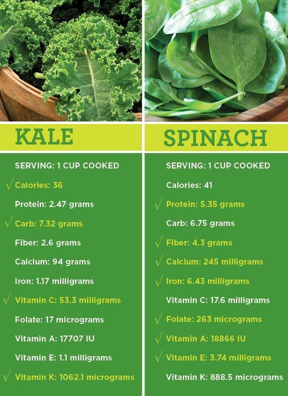  Kale Vs Spinach Nutritional Battle Spinach Health Benefits 