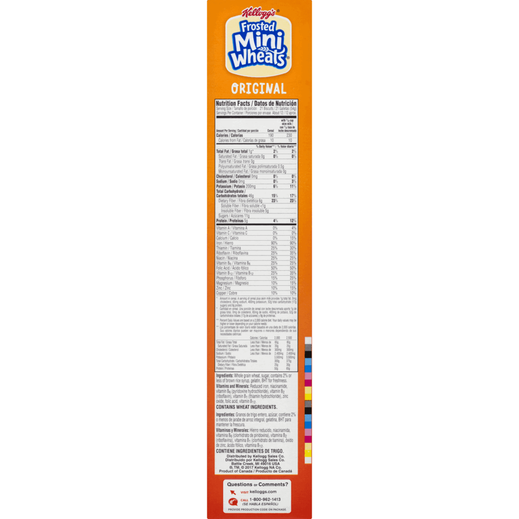 Kellogg S Mini Wheats Nutrition Information Bios Pics