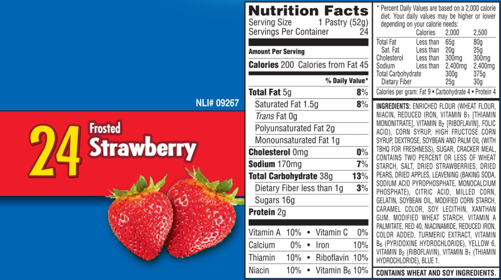 Kellogg S Unfrosted Strawberry Pop Tarts Nutrition Facts Bios Pics