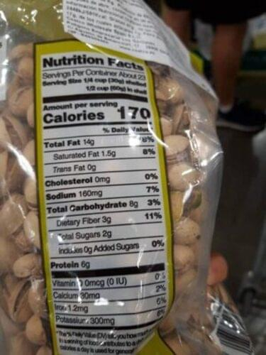 Kirkland Signature Pistachios 30 G Nutrition Information Innit
