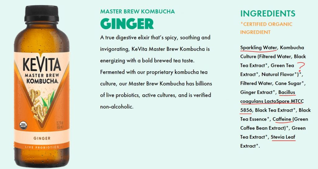 Kombucha Nutritional Label Analysis Kombucha Kamp