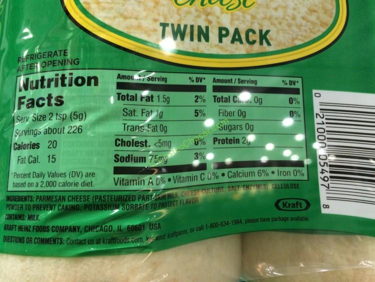 Kraft Grated Parmesan Cheese Nutritional Information Bios Pics