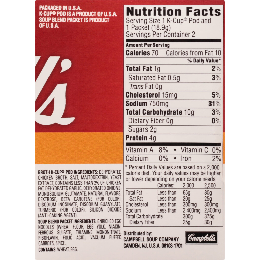 List Of Best Campbell 39 s Chicken Noodle Soup Nutrition Ever Easy 