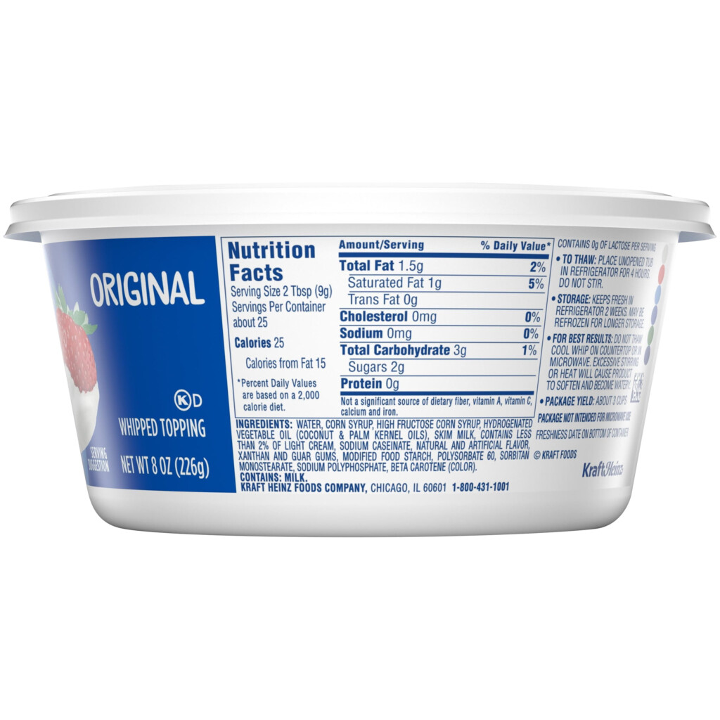 Lite Cool Whip Nutrition Facts Nutrition Pics