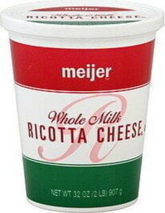Meijer Whole Milk Ricotta Cheese 32 Oz Nutrition Information Innit