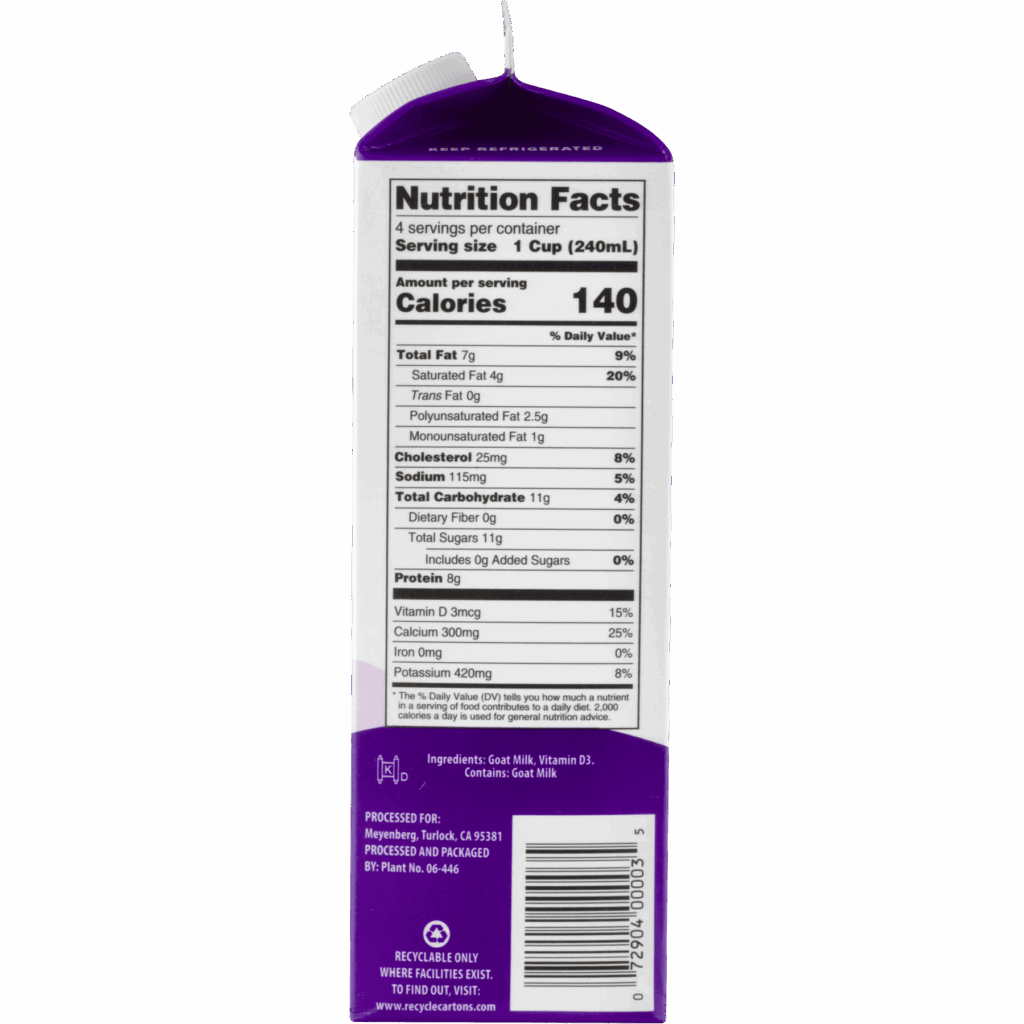 Meyenberg Goat Milk Nutrition Facts Besto Blog