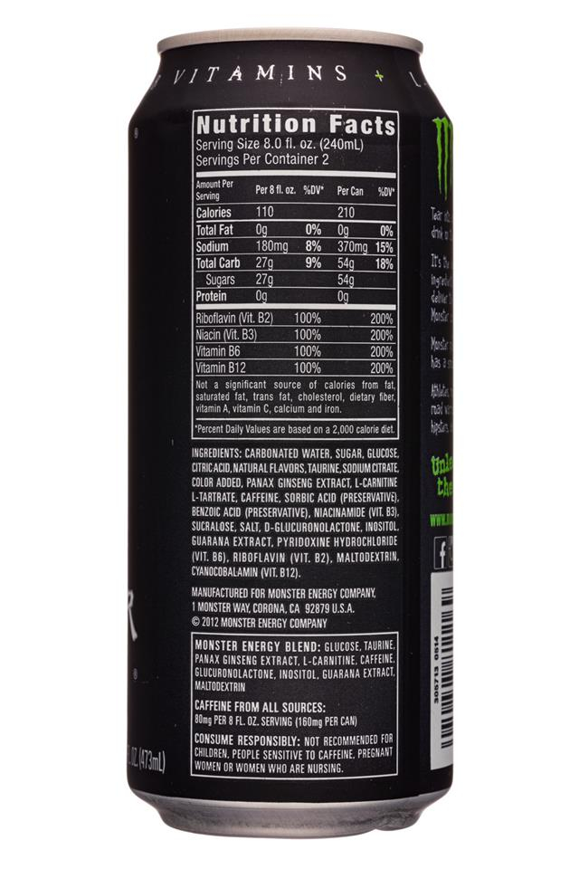 Monster Energy Drink 16 Oz Nutrition Facts Sale Shopping 