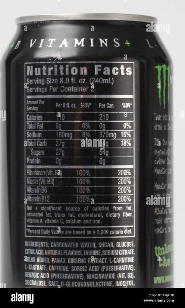 Monster Energy Drink Nutrition Label Mbagilit