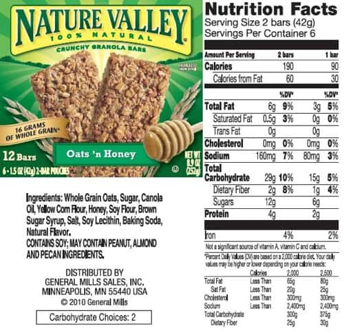 Nature Valley Protein Granola Bar Nutrition Facts Besto Blog
