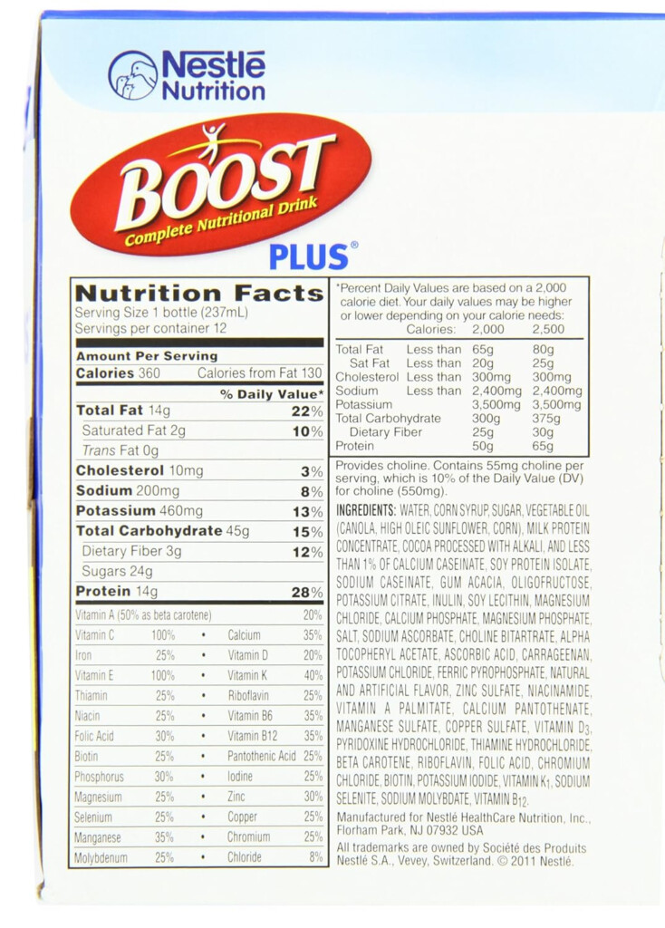 Nestle Boost Nutrition Facts Nutrition Ftempo
