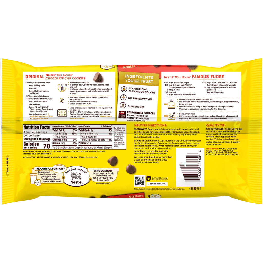 Nestle Milk Chocolate Chips Nutrition Facts Besto Blog