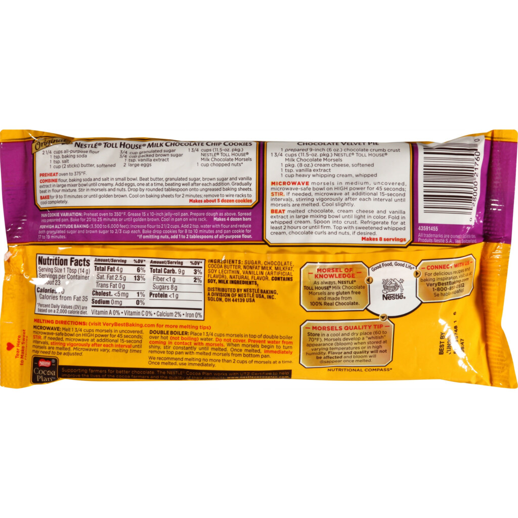 Nestle Milk Chocolate Chips Nutrition Facts Nutrition Ftempo