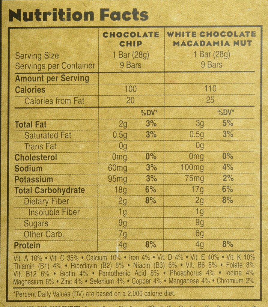 Nutrition Facts Clif Bar Nutrition Ftempo