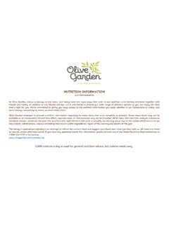 NUTRITION INFORMATION Olive Garden Nutrition information olive 