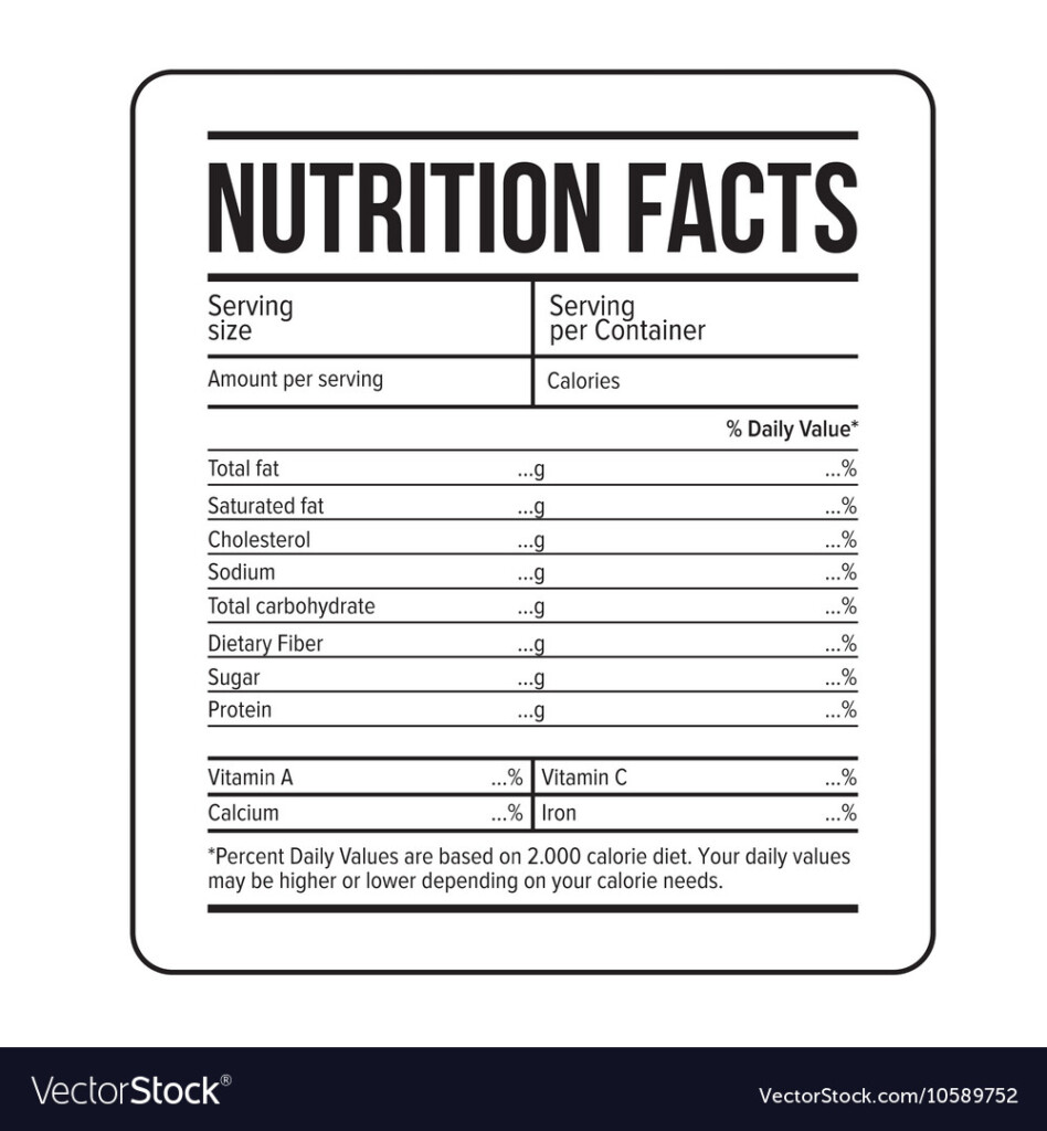 Nutritional Facts Label Template Once The Desired Label Format Is 