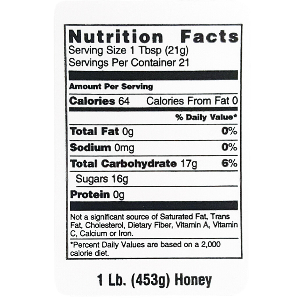 Nutritional Honey Label Queen Right Colonies