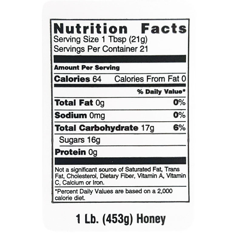 Nutritional Honey Label Queen Right Colonies