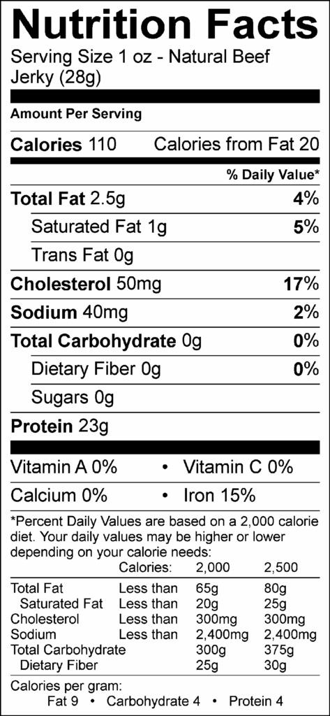 Nutritionals Vigils Beef Jerky