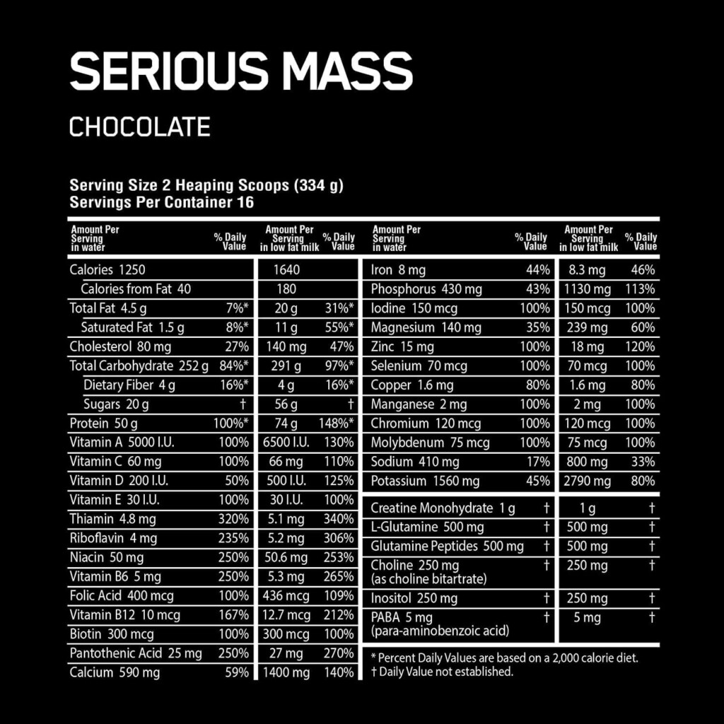 Optimum Nutrition Serious Mass Weight Gainer Super Supplement