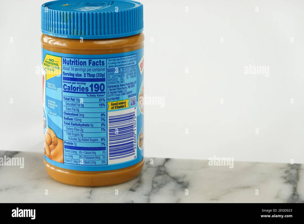 Peanut Butter Nutritional Label Hi res Stock Photography And Images Alamy